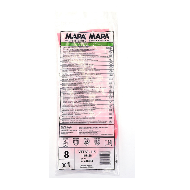 MAPA Vital115-6天然橡膠植絨里手套圖片3
