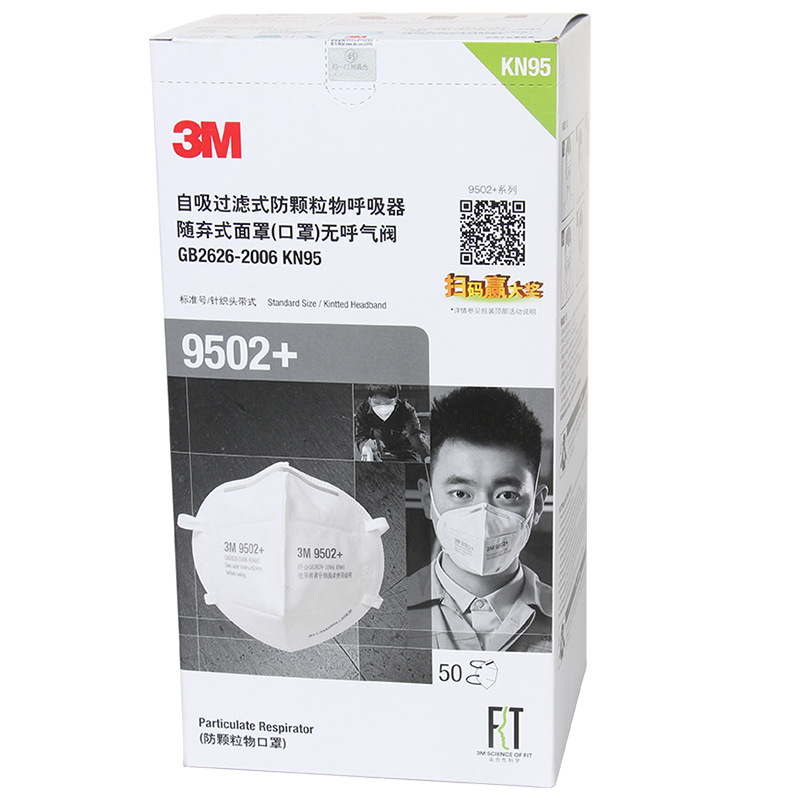 3M9502+頭帶式KN95防塵口罩(雙片裝)盒裝圖片4