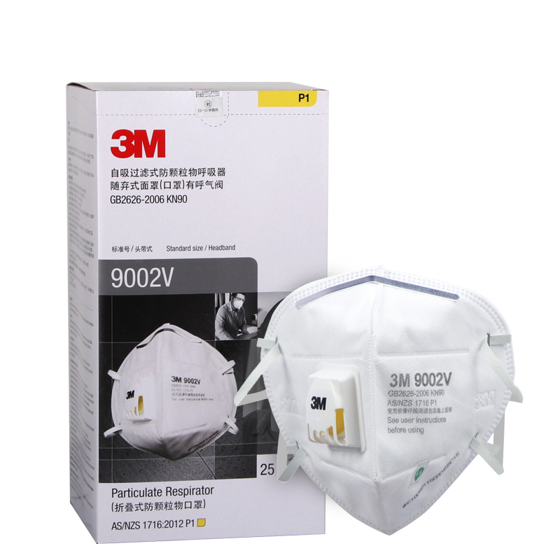 3M9002V折疊式帶閥顆粒物防護口罩圖片4