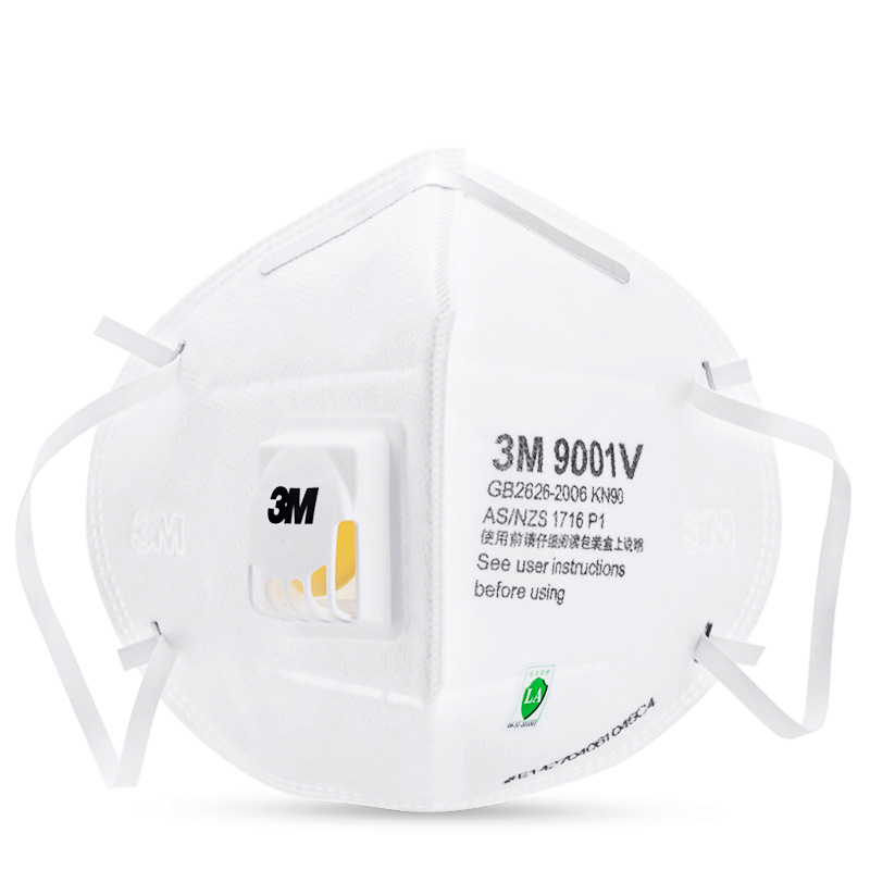 3M9001V折疊式帶閥顆粒物KN90防護(hù)口罩圖片3