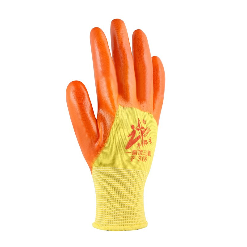 牛郎星P318黃紗紅PVC手套圖片1