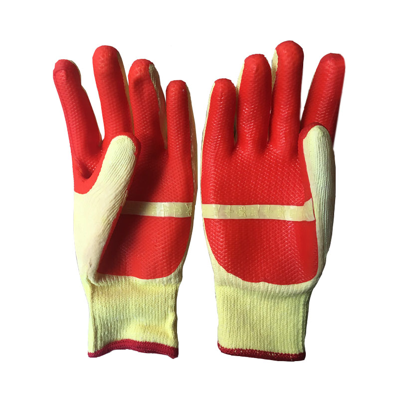牛郎星NL-198黃紗紅膠膠片勞保手套圖片1