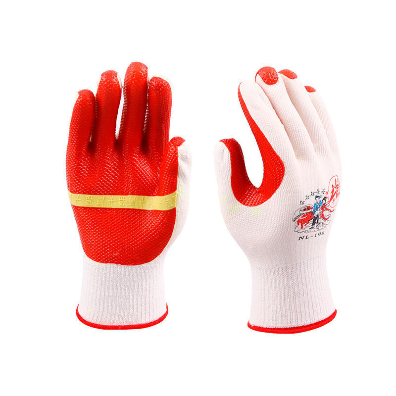 牛郎星NL-198白紗紅膠膠片勞保手套圖片2