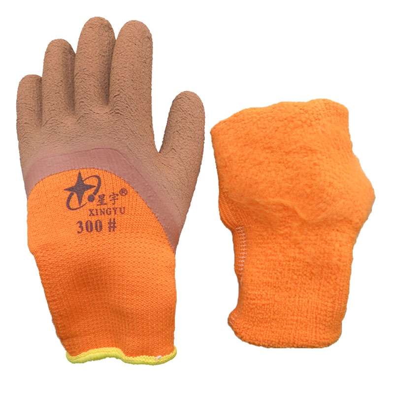 星宇300#滌綸毛圈保暖半浸勞保手套圖片1