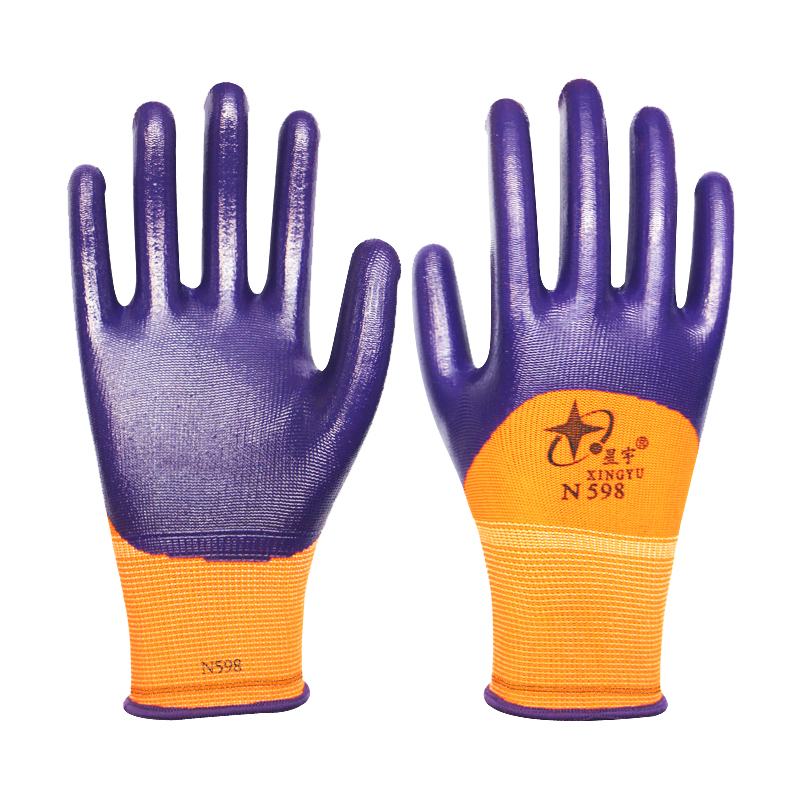 星宇N598尼龍丁腈半浸勞保手套圖片4