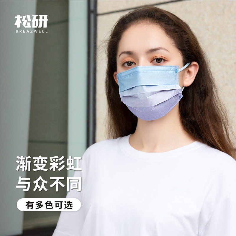 松研B03平面漸變一次性口罩圖片2