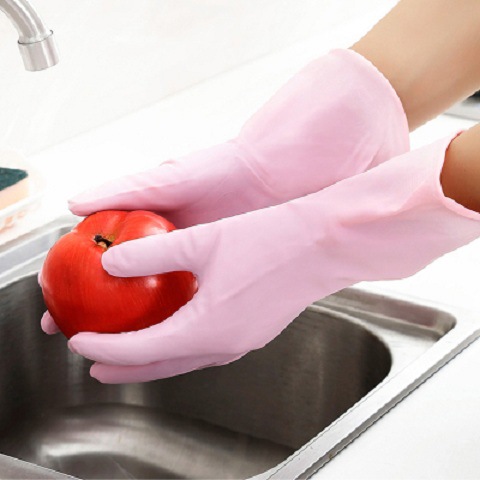 TOWA 762粉紅色耐油PVC手套圖片3