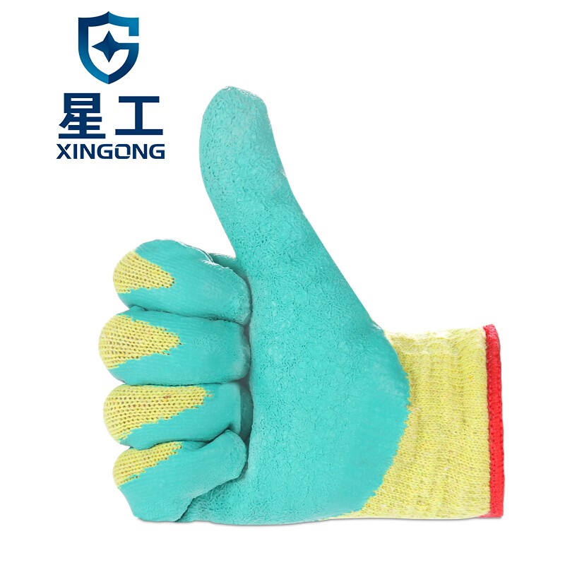 星工XGS-J1防滑耐磨浸膠棉紗線勞保手套 圖片1