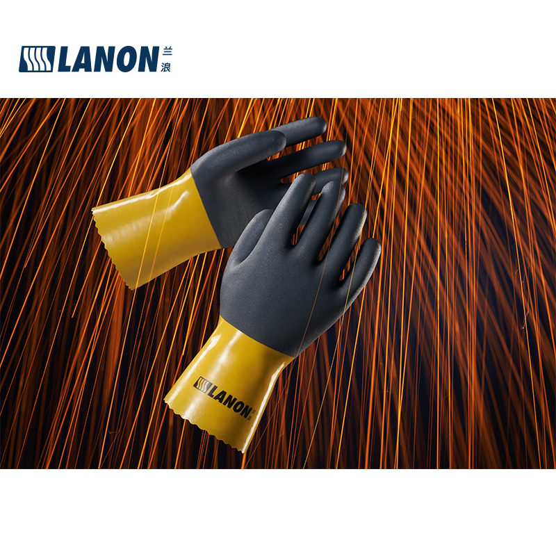 LANON蘭浪U100耐油防滑PVC手套圖片4