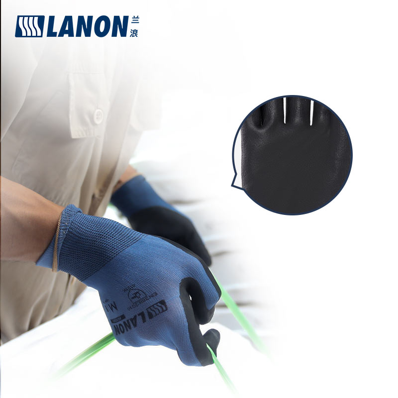 LANON蘭浪H100丁腈涂掌勞保手套圖片3 LANON蘭浪H100丁腈涂掌勞保手套圖片3