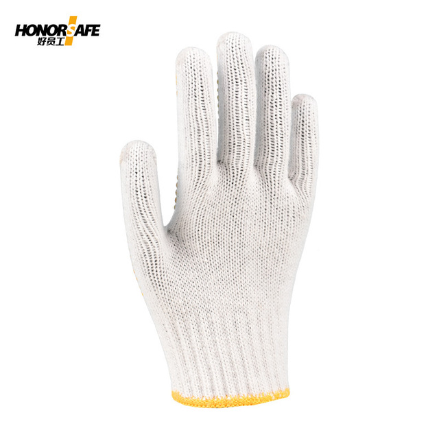 好員工H7-TKB600DA PVC黃色點珠防滑棉紗手套圖片3