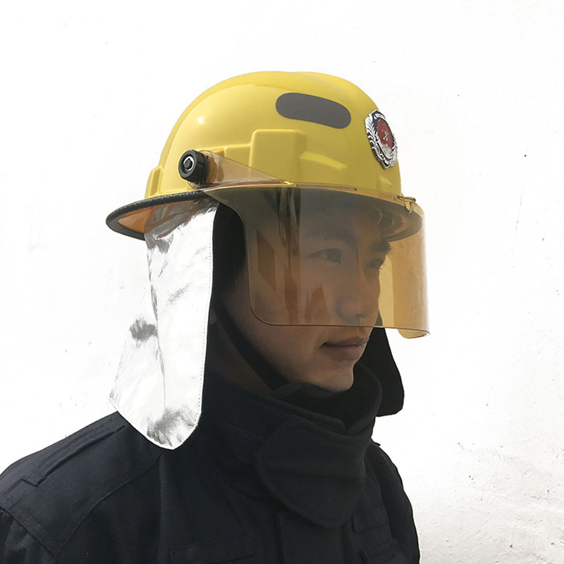 鴻寶FTK-B/A帶披肩黃色消防頭盔圖片2