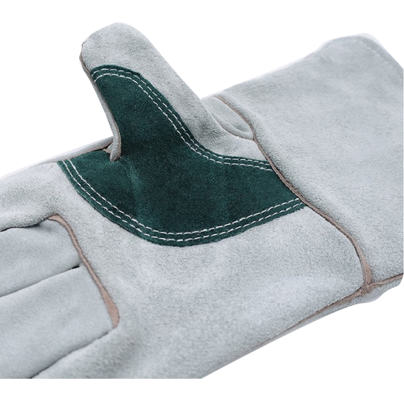 焊獸4154P原色二層拇指加條焊接手套圖片2