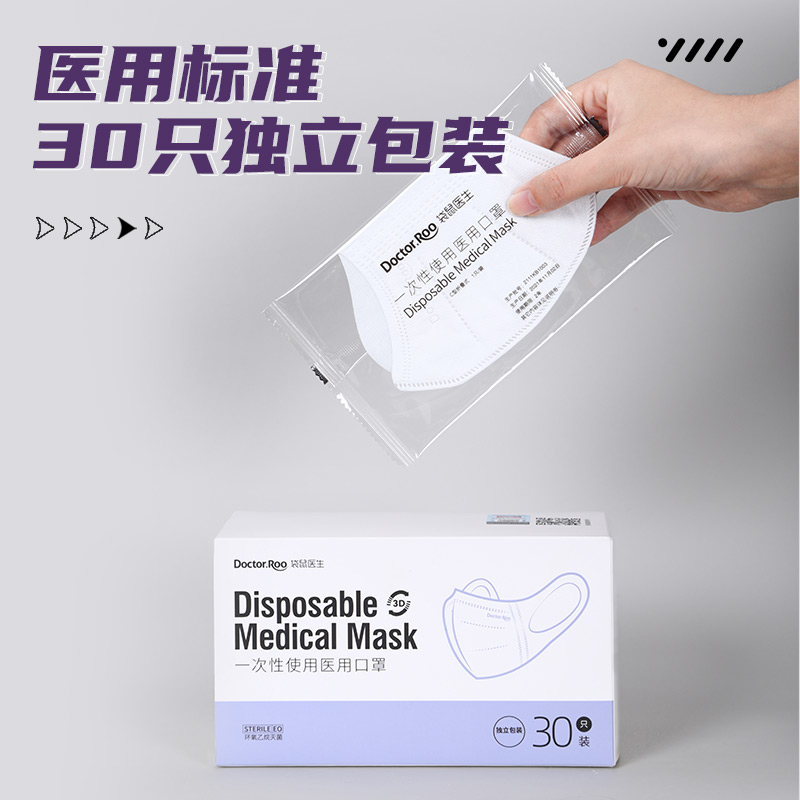 袋鼠醫生C型3d折疊立體一次性醫用口罩圖片3