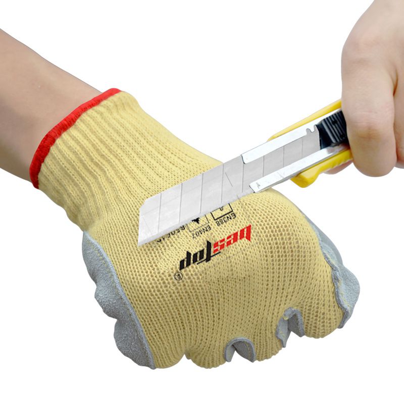 bstop倍護B5064P牛皮防刺防割手套圖片3