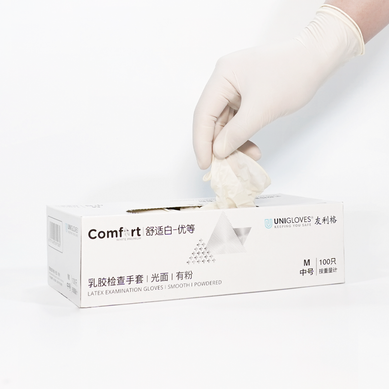 友利格舒適COMFORT U0700一次性微粉優(yōu)等乳膠檢查手套圖片2