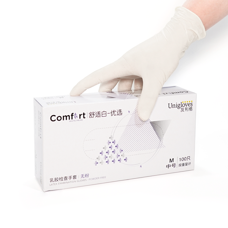 友利格舒適COMFORT U0900一次性無粉優(yōu)選乳膠檢查手套圖片2