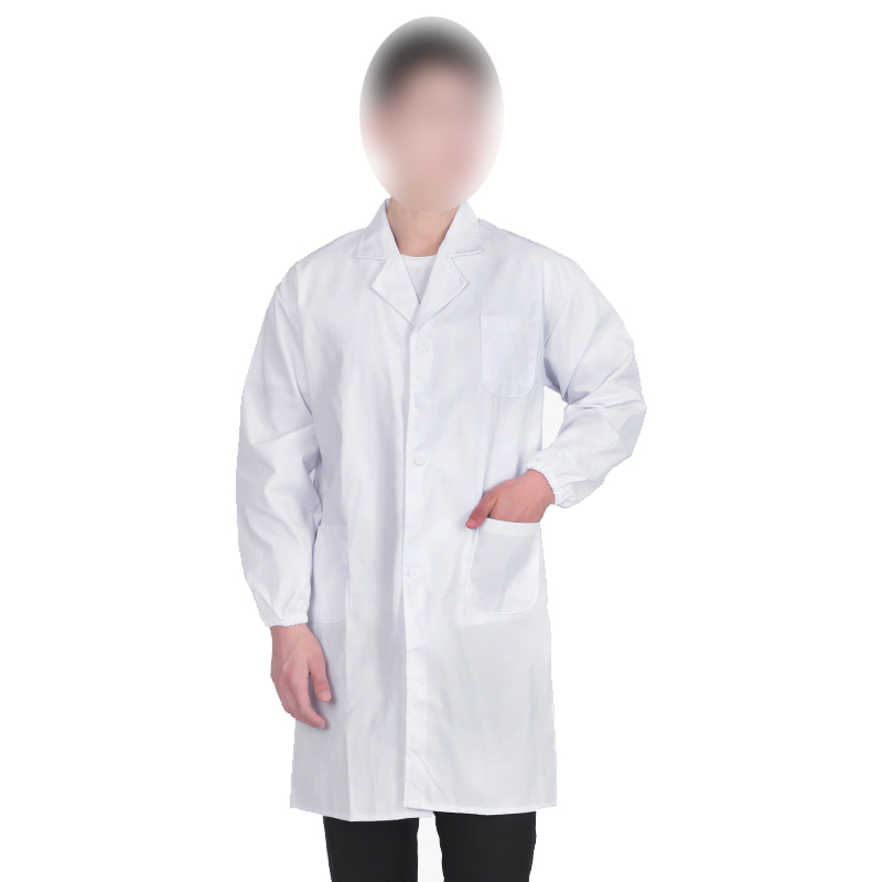 白大褂長袖薄款純棉松緊袖口醫護服圖片1