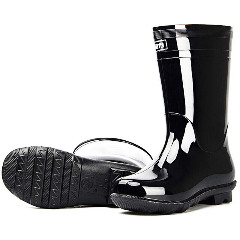 回力838黑色PVC中筒雨靴圖片3