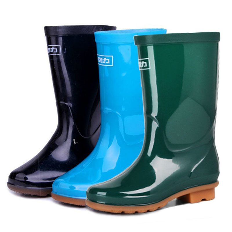回力853女款牛筋底中筒雨靴圖片2