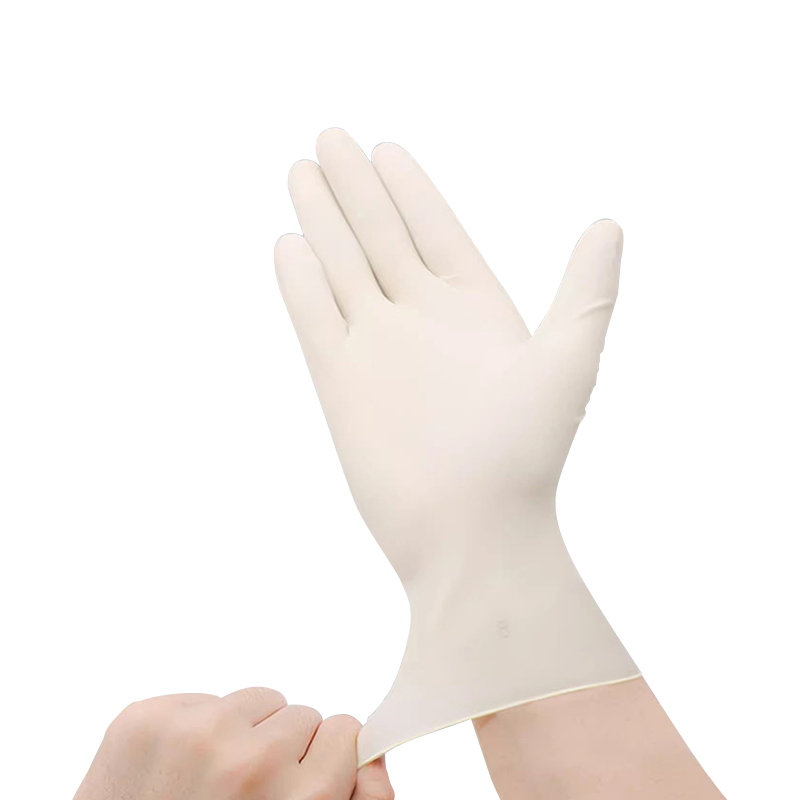 高邦604-010058無粉麻面一次性使用醫用橡膠檢查手套M碼圖片2