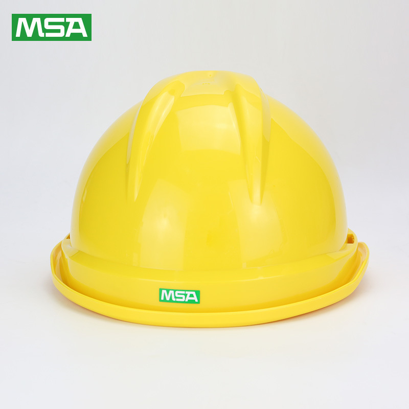 梅思安10172477黃色豪華型有孔ABS安全帽圖片1