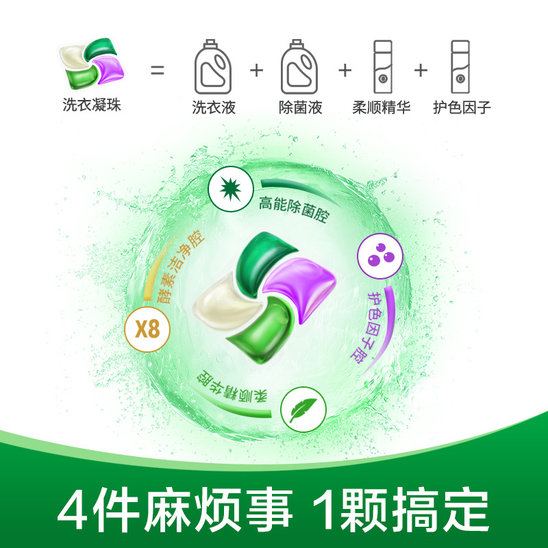滴露4合1多效洗衣凝珠深層潔凈洗衣液50顆/盒圖片2