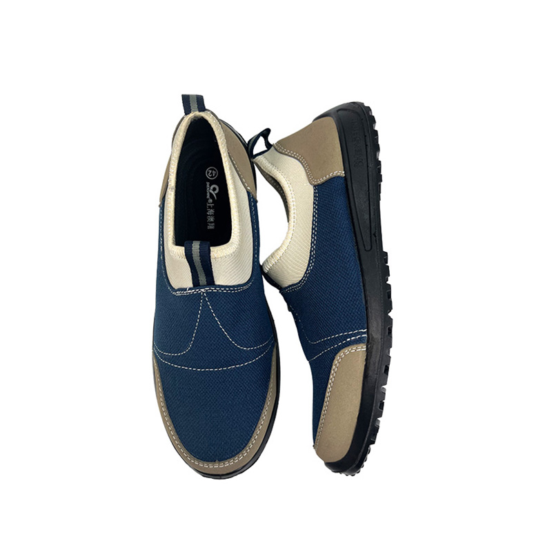 澳翔AX3906防砸防刺穿防靜電深藍色網布雙密度PU底安全鞋圖片1