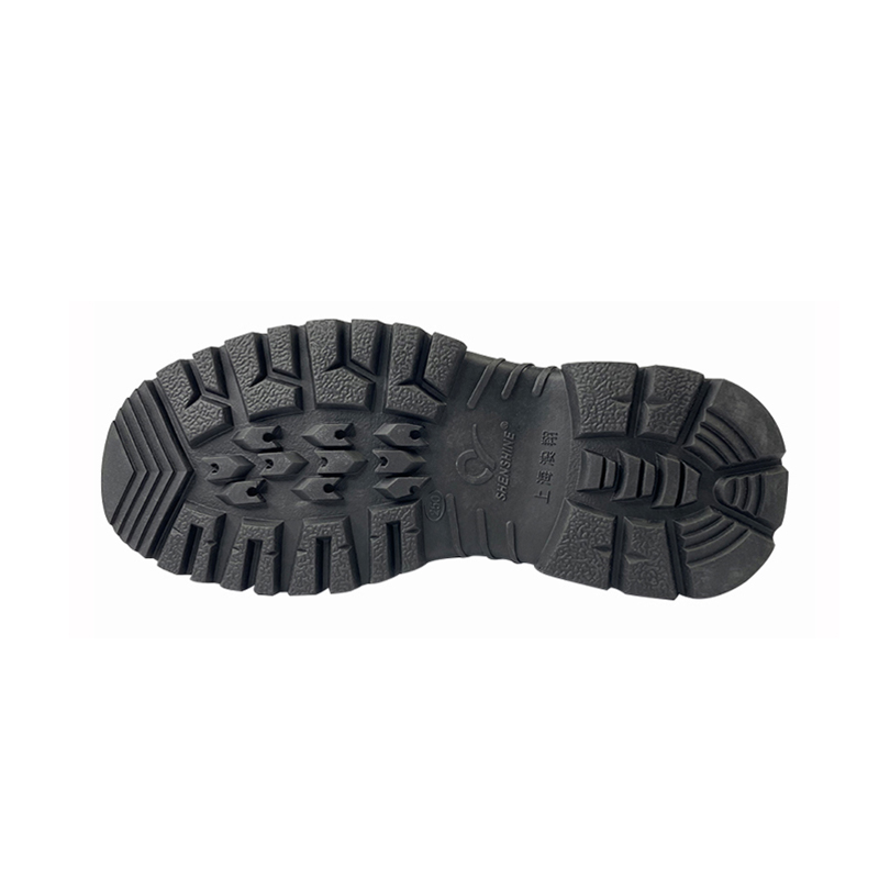 澳翔AX013黑色二層荔枝紋牛皮防砸防刺穿橡膠大底安全鞋圖片4