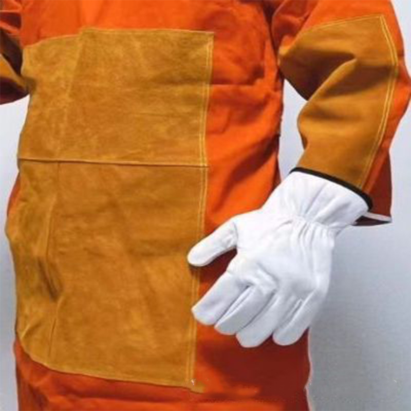 威仕盾F-1847阻燃布牛二層皮反穿衣焊工服圖片1