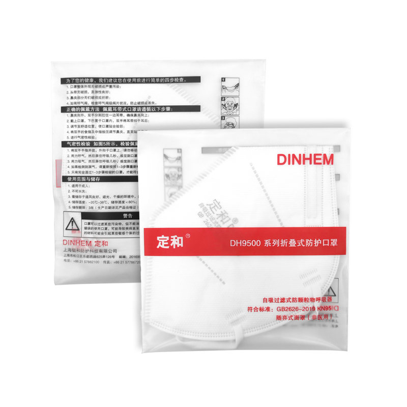 定和DH9501折疊耳帶式KN95防塵口罩圖片2