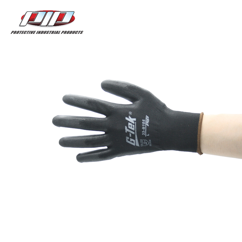 PIP 33-B105經(jīng)濟(jì)款黑色PU涂層勞保手套圖片1