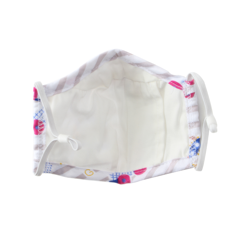 藍(lán)星褐色耳戴式兒童棉布口罩圖片2