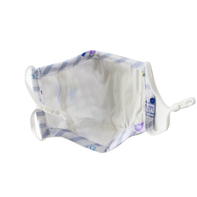藍(lán)星藍(lán)色耳戴式兒童棉布口罩圖片2