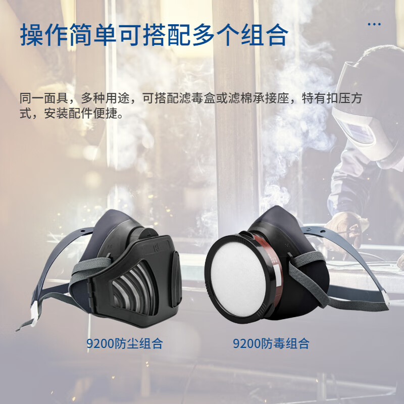 呼享9200單濾盒硅膠半面罩防毒面具圖片4 呼享9200單濾盒硅膠半面罩防毒面具圖片4