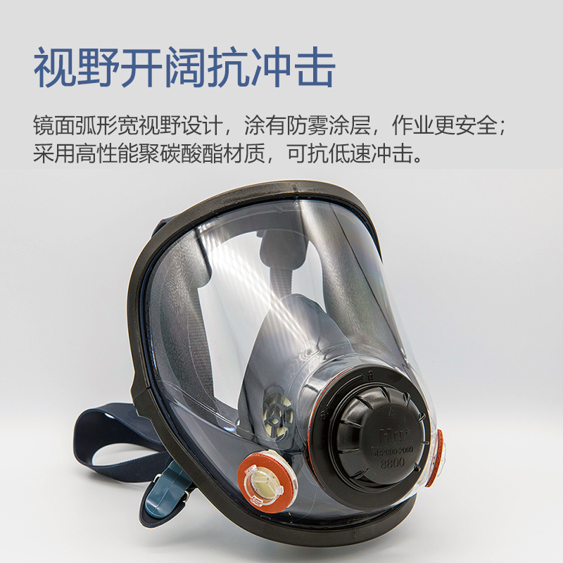呼享8800雙濾盒硅膠全面罩防毒面具圖片3