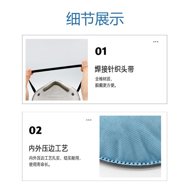 呼享HU980A KP95防酸性異味活性炭杯型防塵口罩圖片2