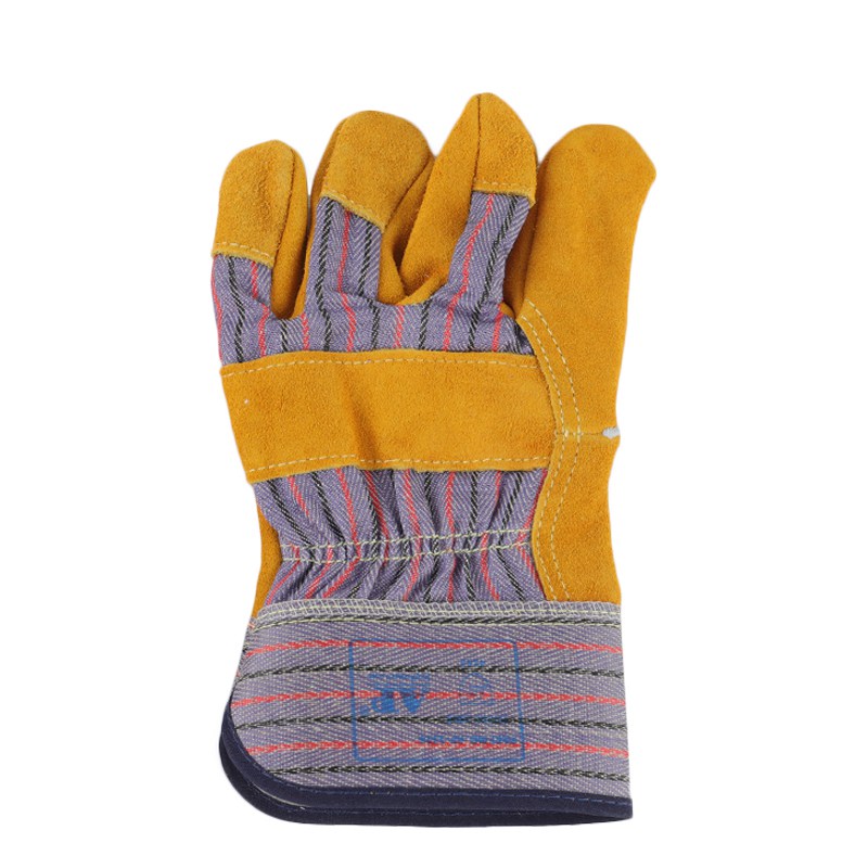 友盟AP-1516耐磨防刺穿牛二層皮勞保手套圖片2