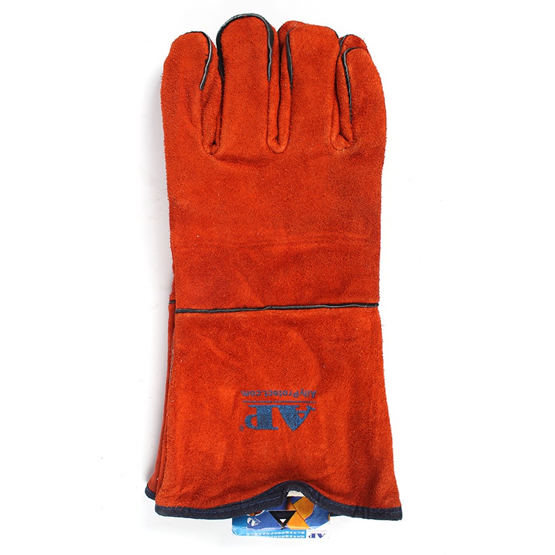 友盟AP-2103銹橙色牛二層皮電焊手套圖片1