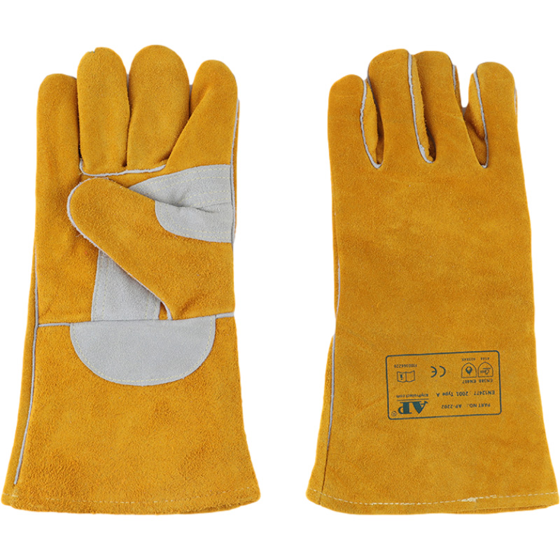 友盟AP-2202金黃色耐磨隔熱電焊手套圖片1