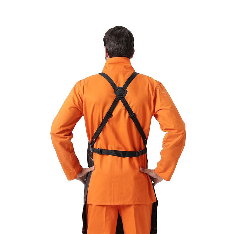 友盟AP-6100炭啡色全皮護胸焊工服圖片3