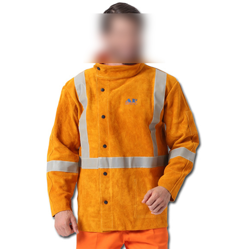 友盟AP-2160金黃色側(cè)開胸全皮焊工服圖片1