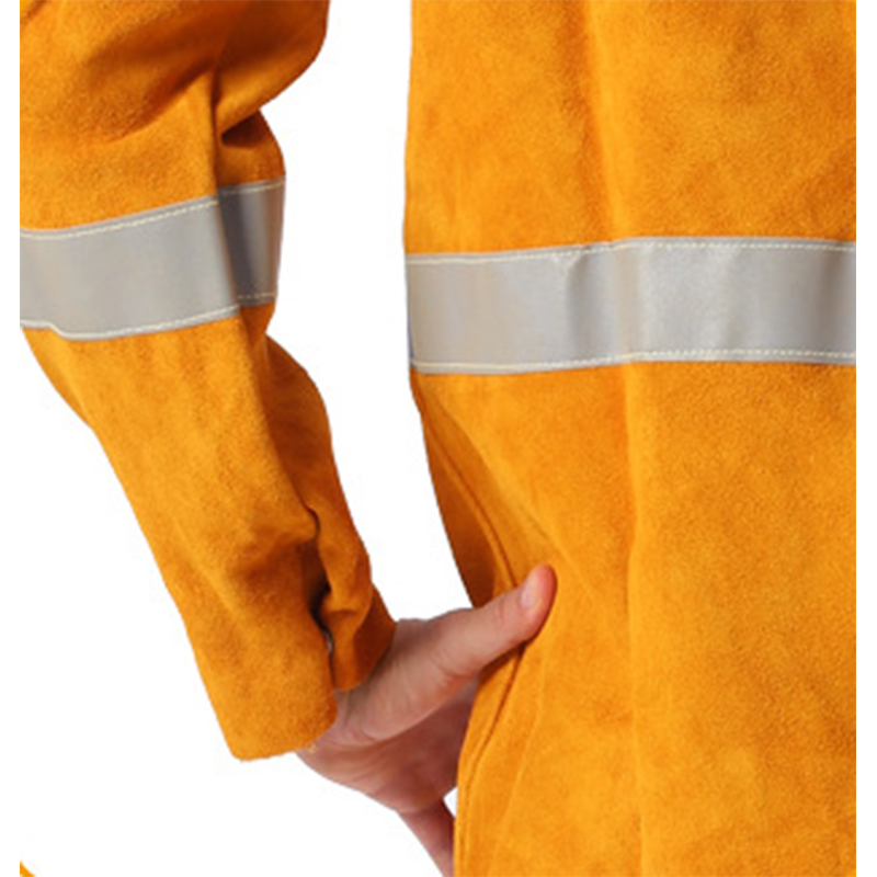 友盟AP-2160金黃色側(cè)開胸全皮焊工服圖片3