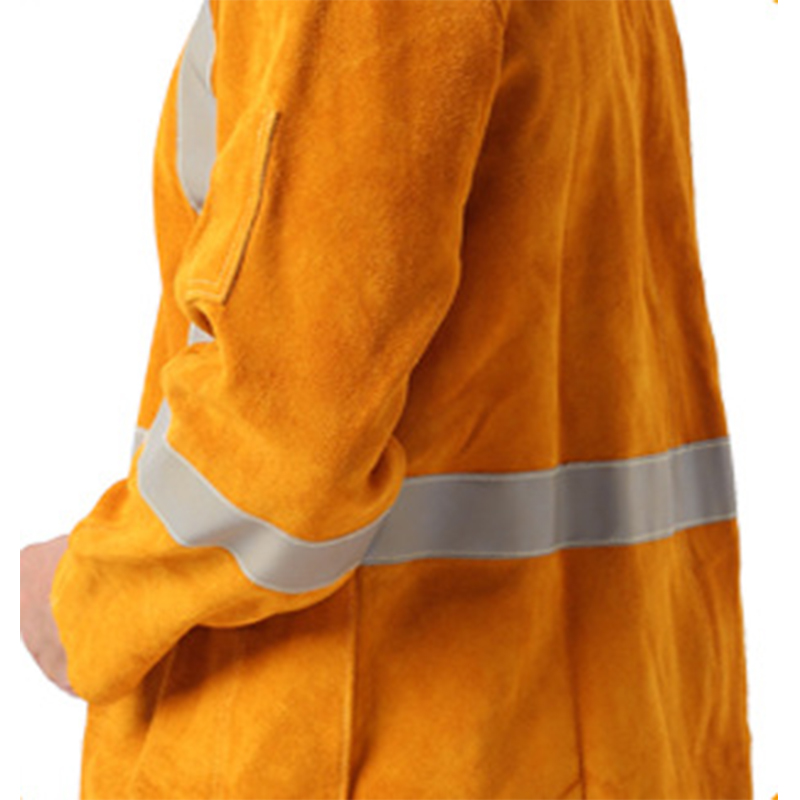 友盟AP-2160金黃色側(cè)開胸全皮焊工服圖片4