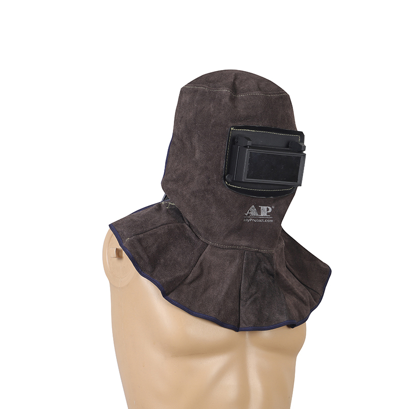 友盟AP-3001碳啡色牛皮電焊頭罩圖片1