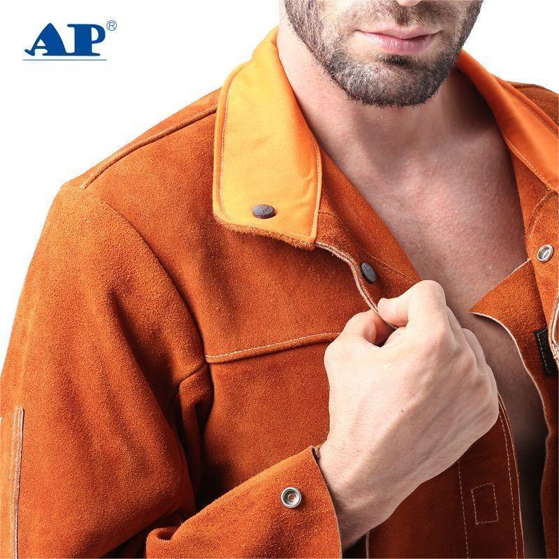 友盟AP-7130咖啡色全皮焊工服上衣圖片2