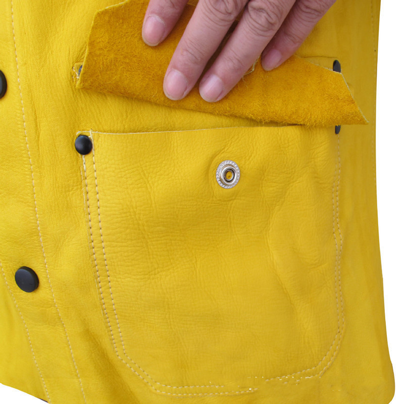 友盟AP-2830金黃牛青配金棕皮袖焊工服圖片2