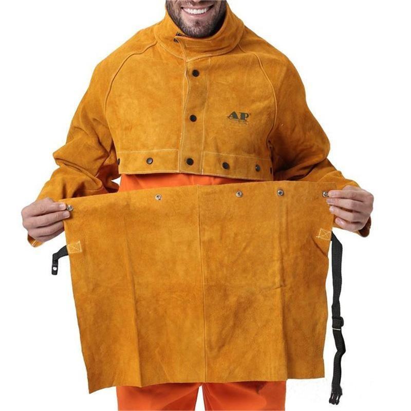 友盟AP-2188/2189金黃色開背式焊工服及圍身圖片1