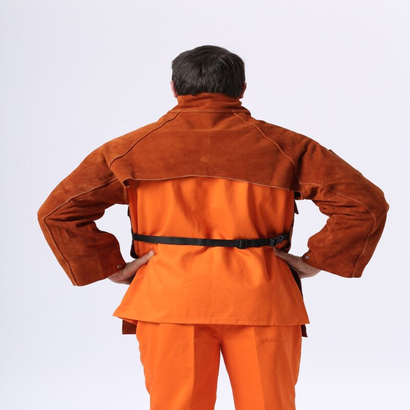 友盟AP-7188/7189金黃色開背式焊服及圍身圖片2