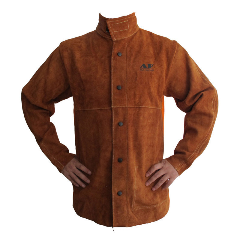 友盟AP-3080咖啡色牛二層皮阻燃焊工服圖片1